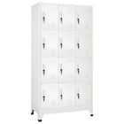 Lockerkast met 12 compartimenten 90x45x180 cm Grijs Met 12 lockers