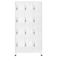 Lockerkast met 12 compartimenten 90x45x180 cm Grijs Met 12 lockers