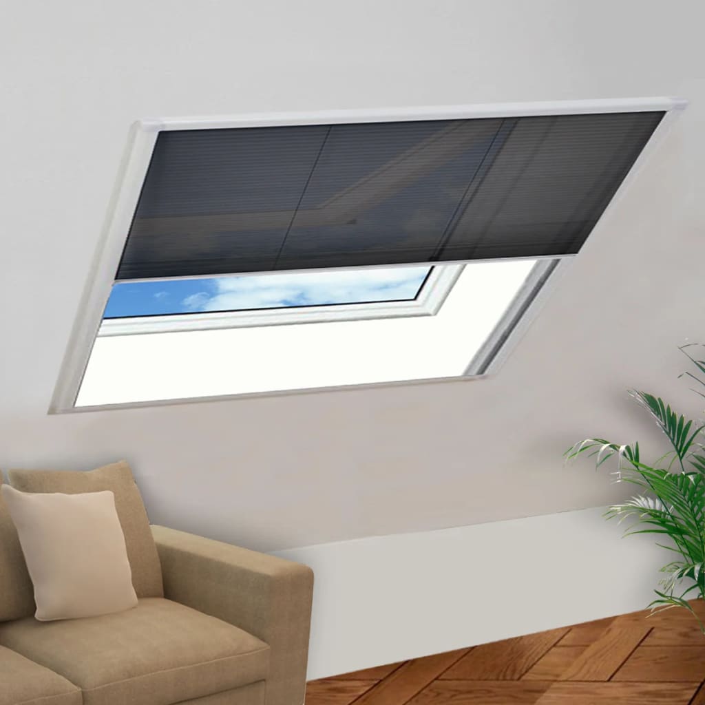Raamhor Plissé Aluminium 120 x 120 cm Wit