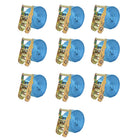 Ratchet straps 2 ton 6mx38mm blue 10 pcs