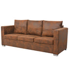 3-Seater Sofa 191X73X82 Cm Faux Suede Leather