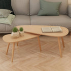 2-Piece Solid Pine Coffee Table Set Brown