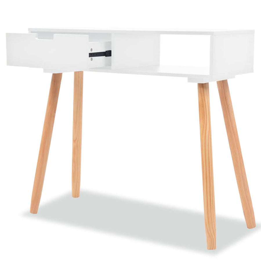 Wandtafel 80X30X72 Cm Massief Grenenhout Wit