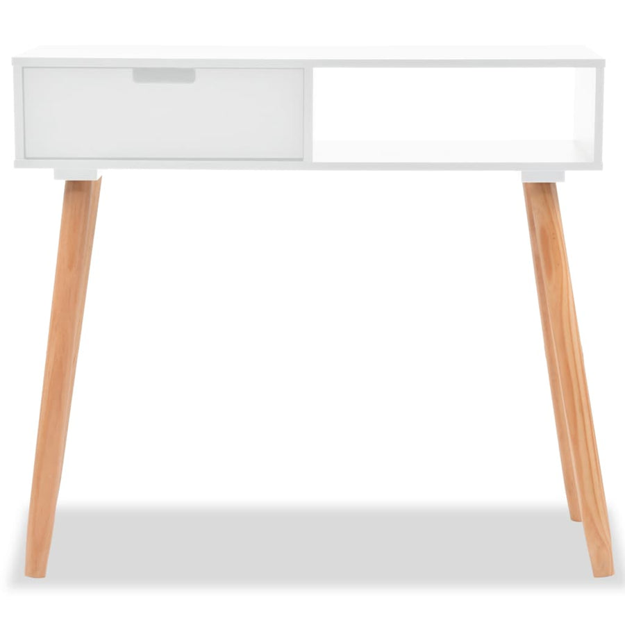 Wandtafel 80X30X72 Cm Massief Grenenhout Wit