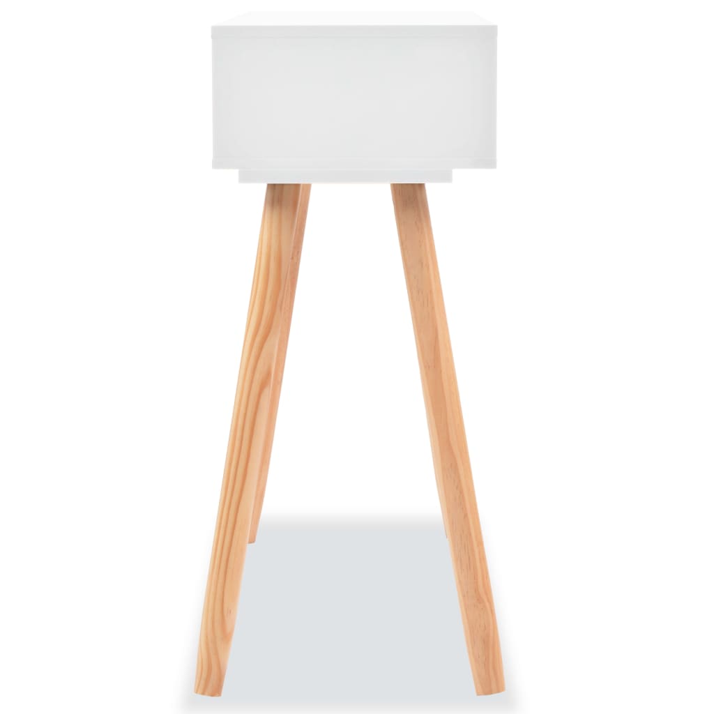 Wandtafel 80X30X72 Cm Massief Grenenhout Wit