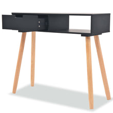 Wandtafel 80X30X72 Cm Massief Grenenhout Zwart