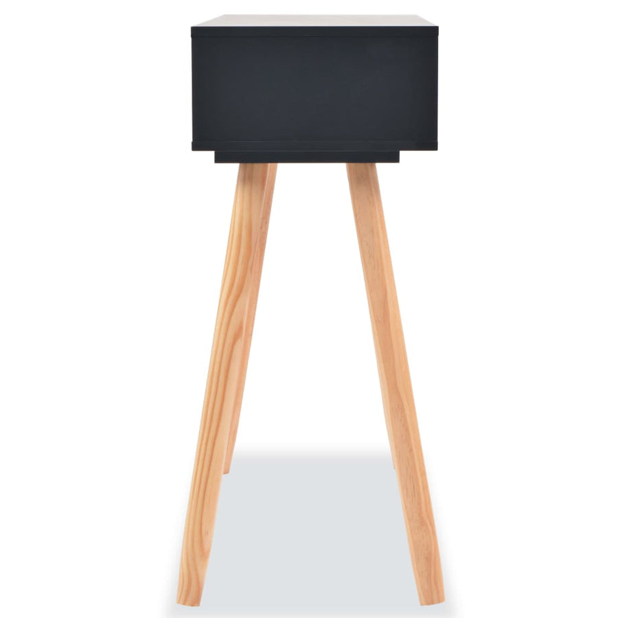 Wandtafel 80X30X72 Cm Massief Grenenhout Zwart