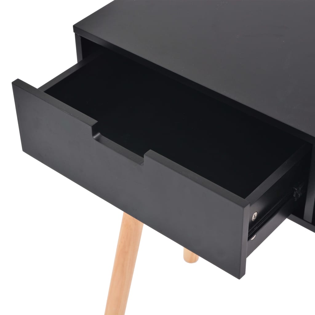 Wandtafel 80X30X72 Cm Massief Grenenhout Zwart