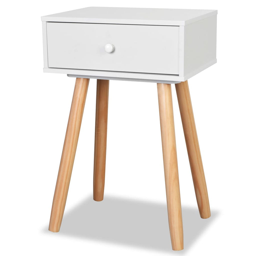 Nachtkastjes 40X30X61 Cm Massief Grenenhout Wit