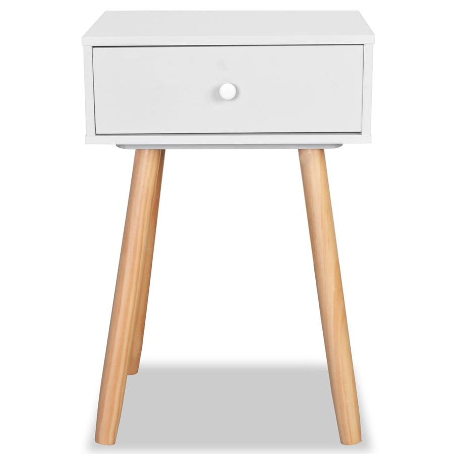 Nachtkastjes 40X30X61 Cm Massief Grenenhout Wit