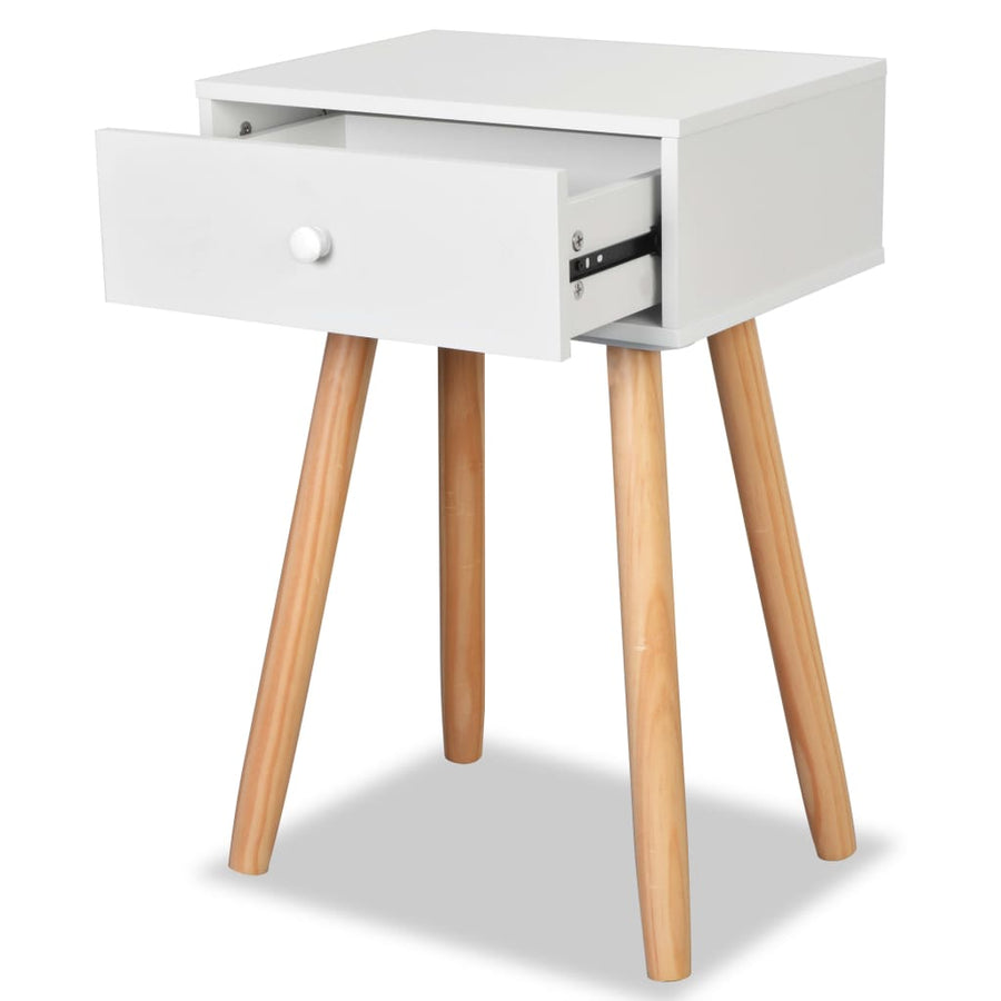 Nachtkastjes 40X30X61 Cm Massief Grenenhout Wit