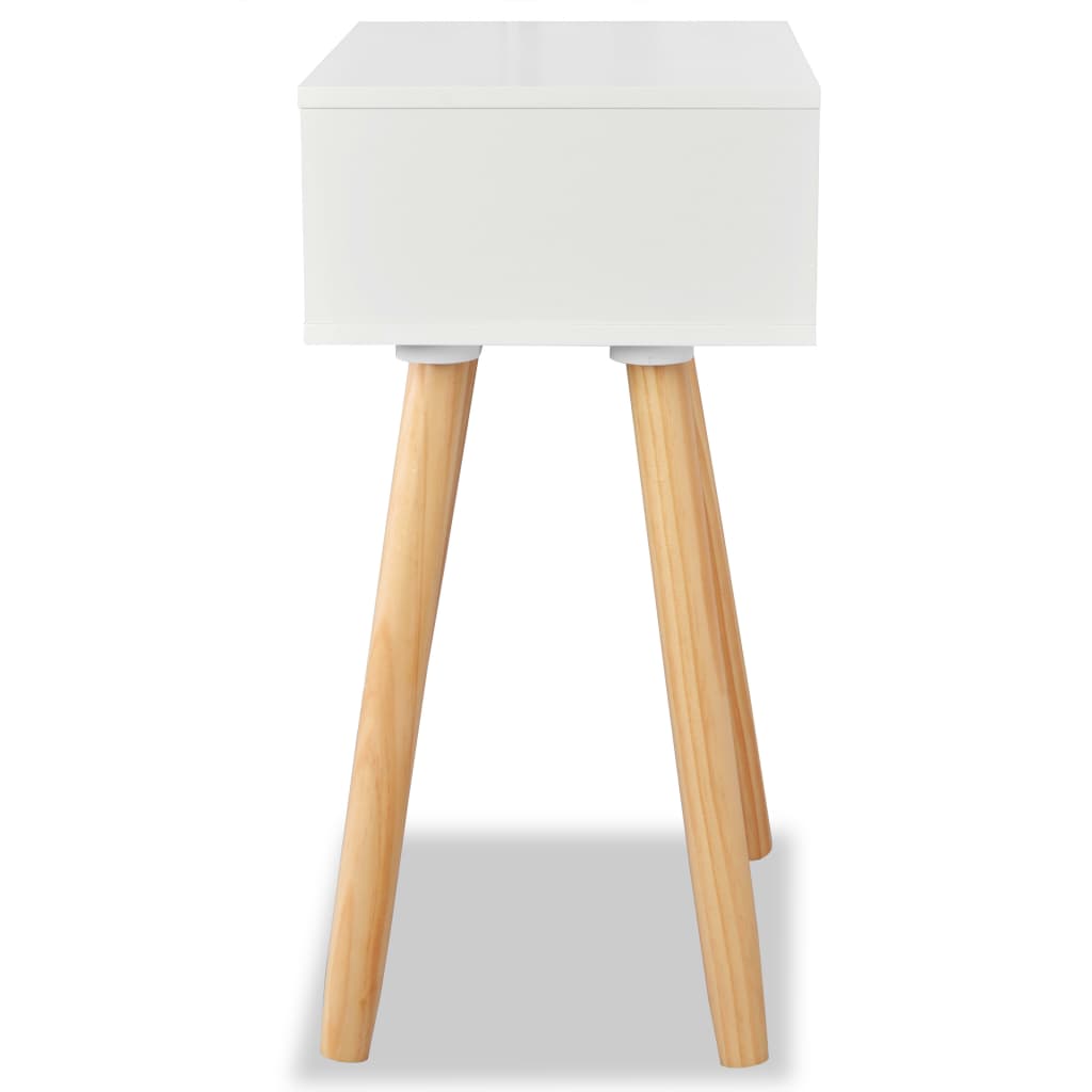 Nachtkastjes 40X30X61 Cm Massief Grenenhout Wit