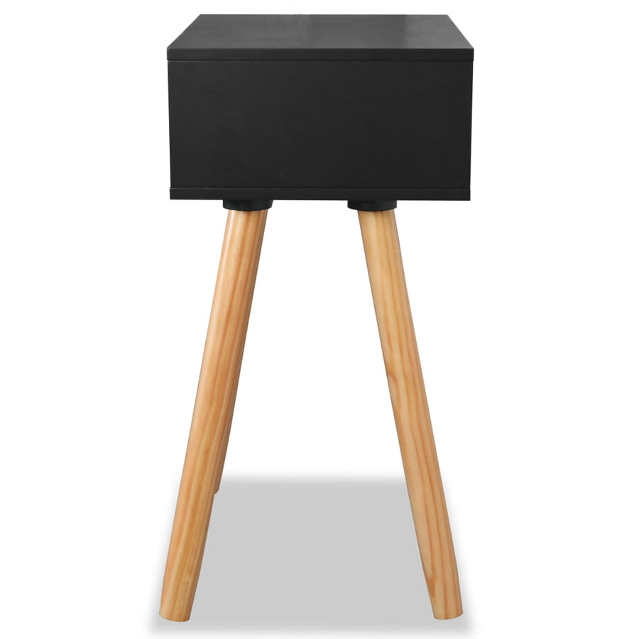 Nachtkastjes 40X30X61 Cm Massief Grenenhout Zwart
