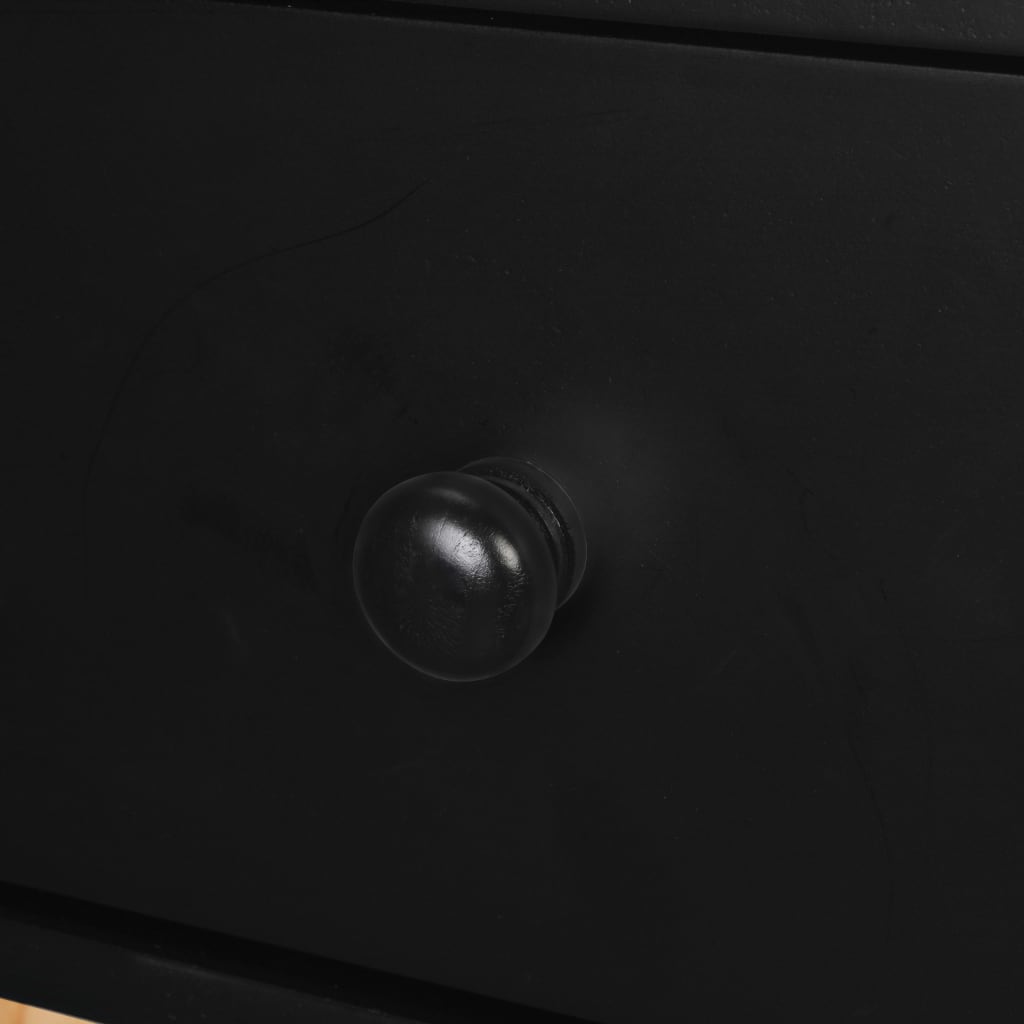 Nachtkastjes 40X30X61 Cm Massief Grenenhout Zwart