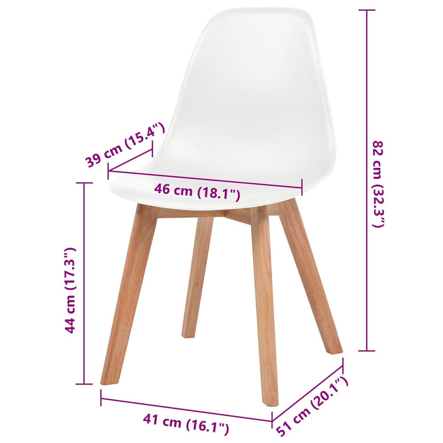 Eetkamerstoelen 2 st kunststof wit