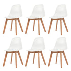 Dining chairs 6 pcs plastic white