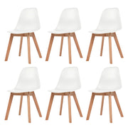 Dining chairs 6 pcs plastic white