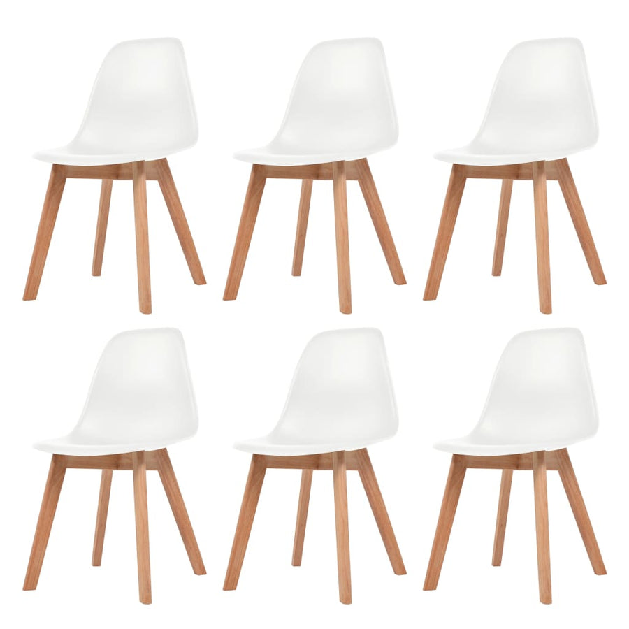 Eetkamerstoelen Kunststof 6 Wit