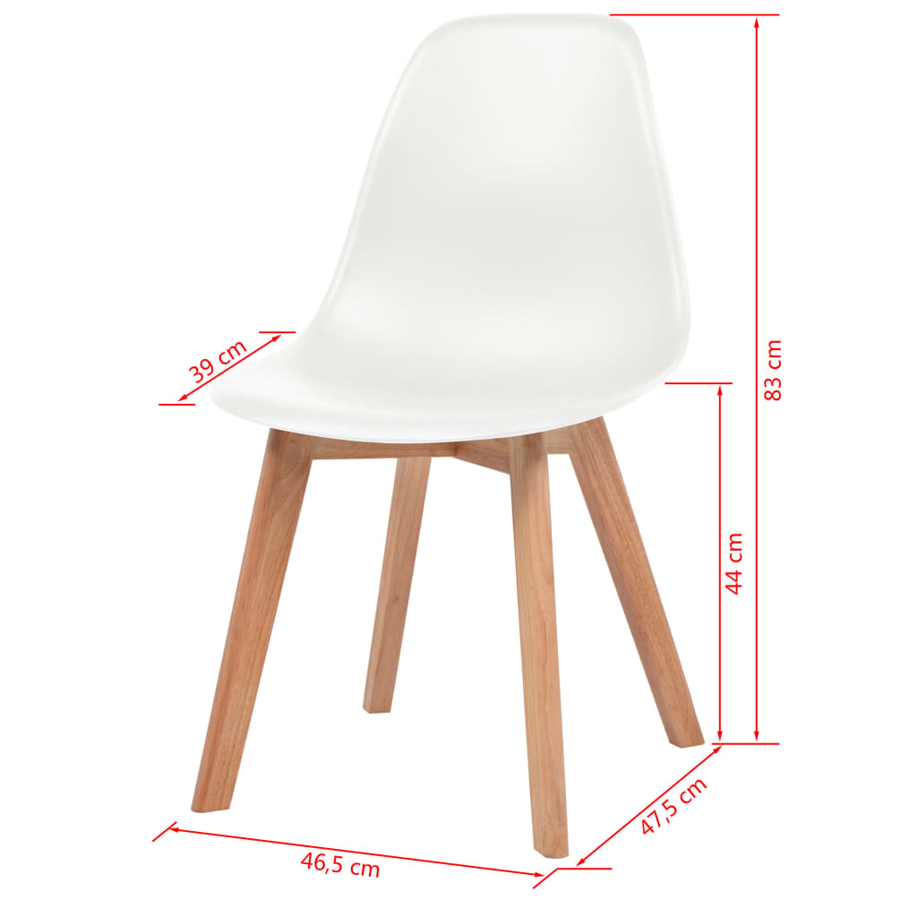 Eetkamerstoelen Kunststof 6 Wit