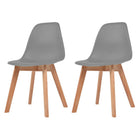 Eetkamerstoelen 2 stuks kunststof grijs rubberhouten poten