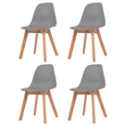 Eetkamerstoelen 4 stuks kunststof grijs rubberhout