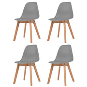 Eetkamerstoelen 4 stuks kunststof grijs rubberhout