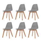 Eetkamerstoelen 6 stuks kunststof grijs