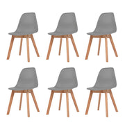 Eetkamerstoelen 6 stuks kunststof grijs