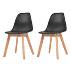 Dining chairs 2 pc plastic black