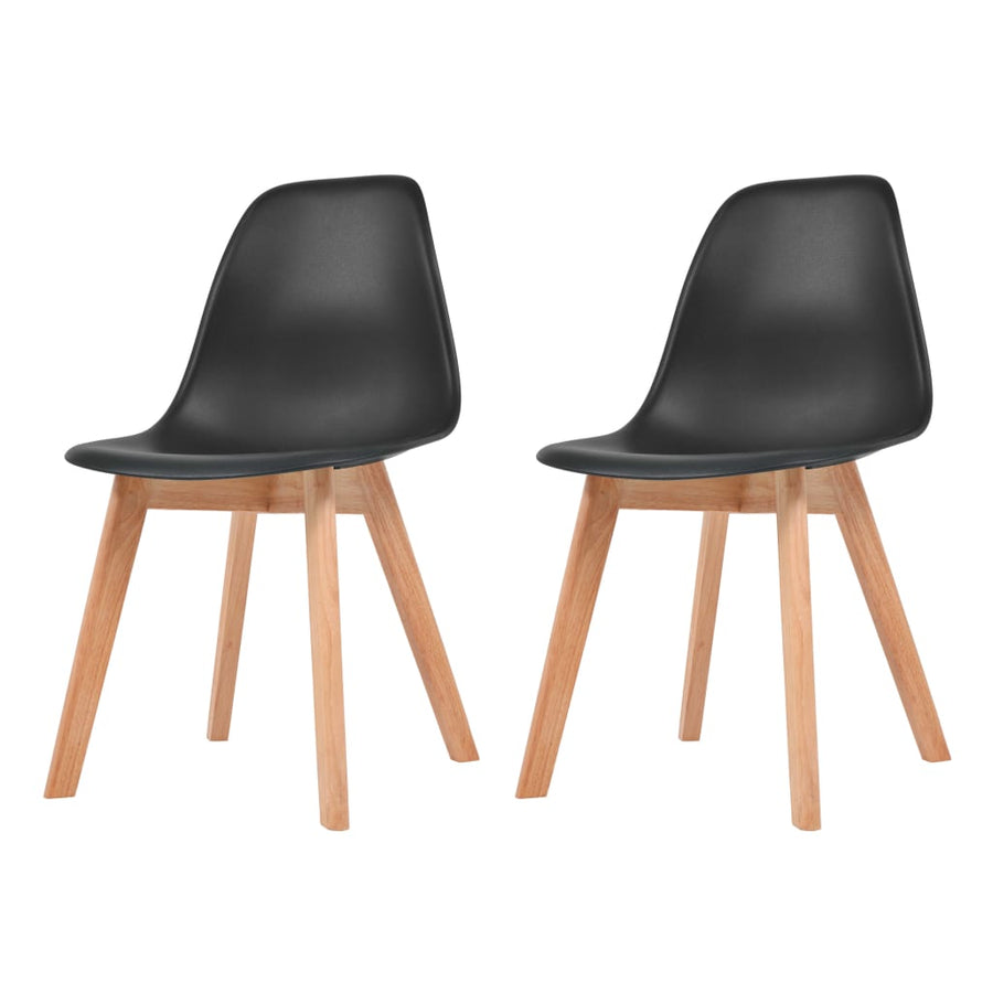 Eetkamerstoelen Kunststof 2 Zwart