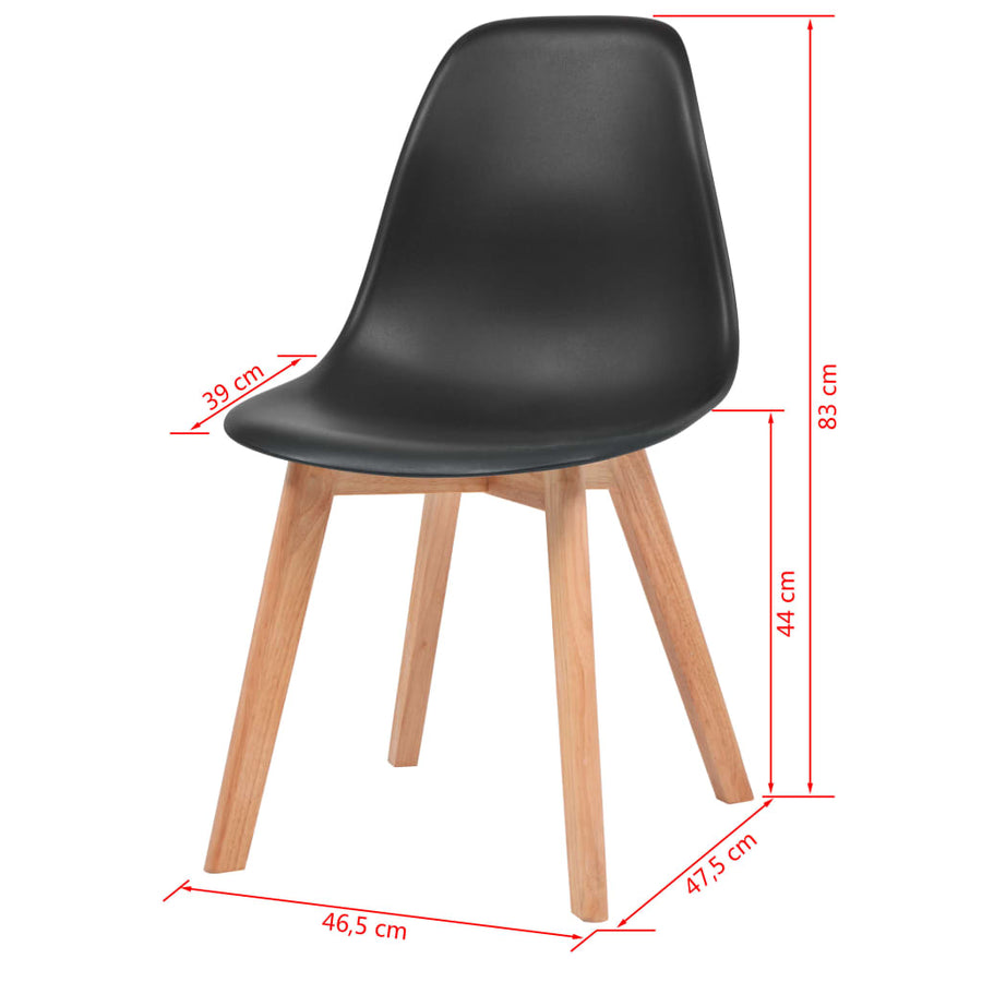 Eetkamerstoelen Kunststof 2 Zwart
