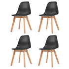 Eetkamerstoelen 4 stuks kunststof zwart