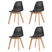 Eetkamerstoelen 4 stuks kunststof zwart