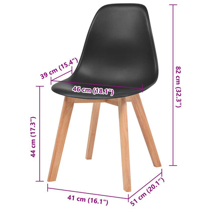 Eetkamerstoelen 4 st kunststof zwart