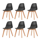 Eetkamerstoelen 6 st kunststof zwart 46x51x82 cm
