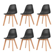 Eetkamerstoelen 6 st kunststof zwart 46x51x82 cm