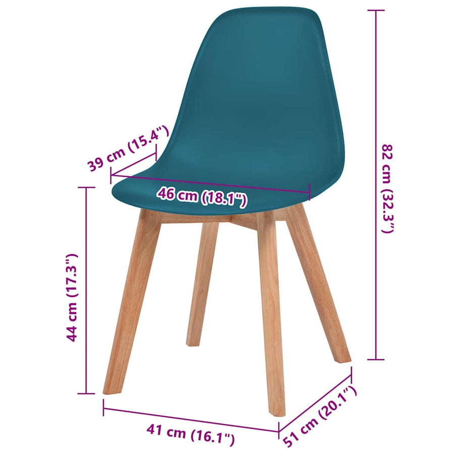 Eetkamerstoelen 4 st kunststof turquoise