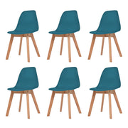 Eetkamerstoelen 6 st kunststof turquoise 46,5x47,5x83 cm