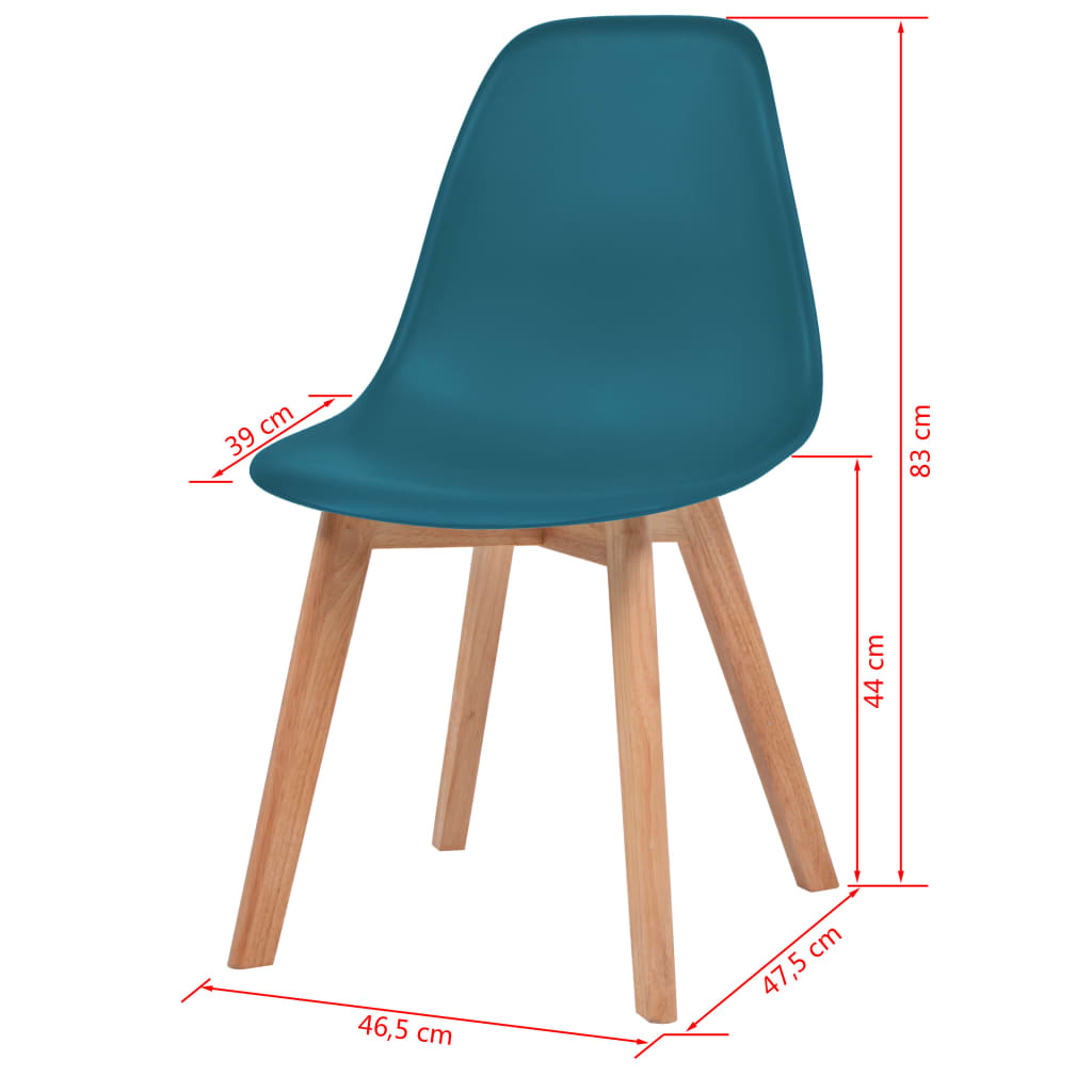Eetkamerstoelen Kunststof 6 Turquoise