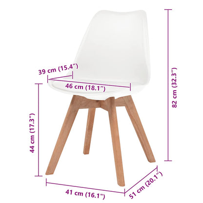 Eetkamerstoelen 2 st kunststof wit