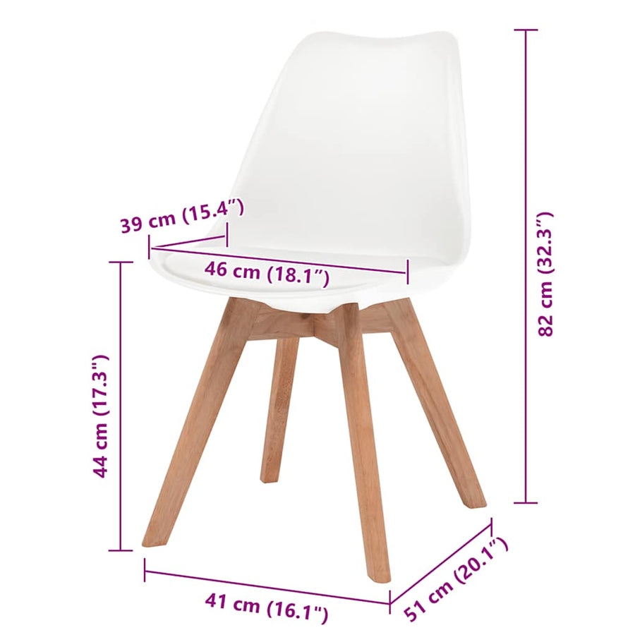 Eetkamerstoelen 2 st kunststof wit
