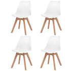 Eetkamerstoelen 4 stuks kunststof wit 48x53x83 cm