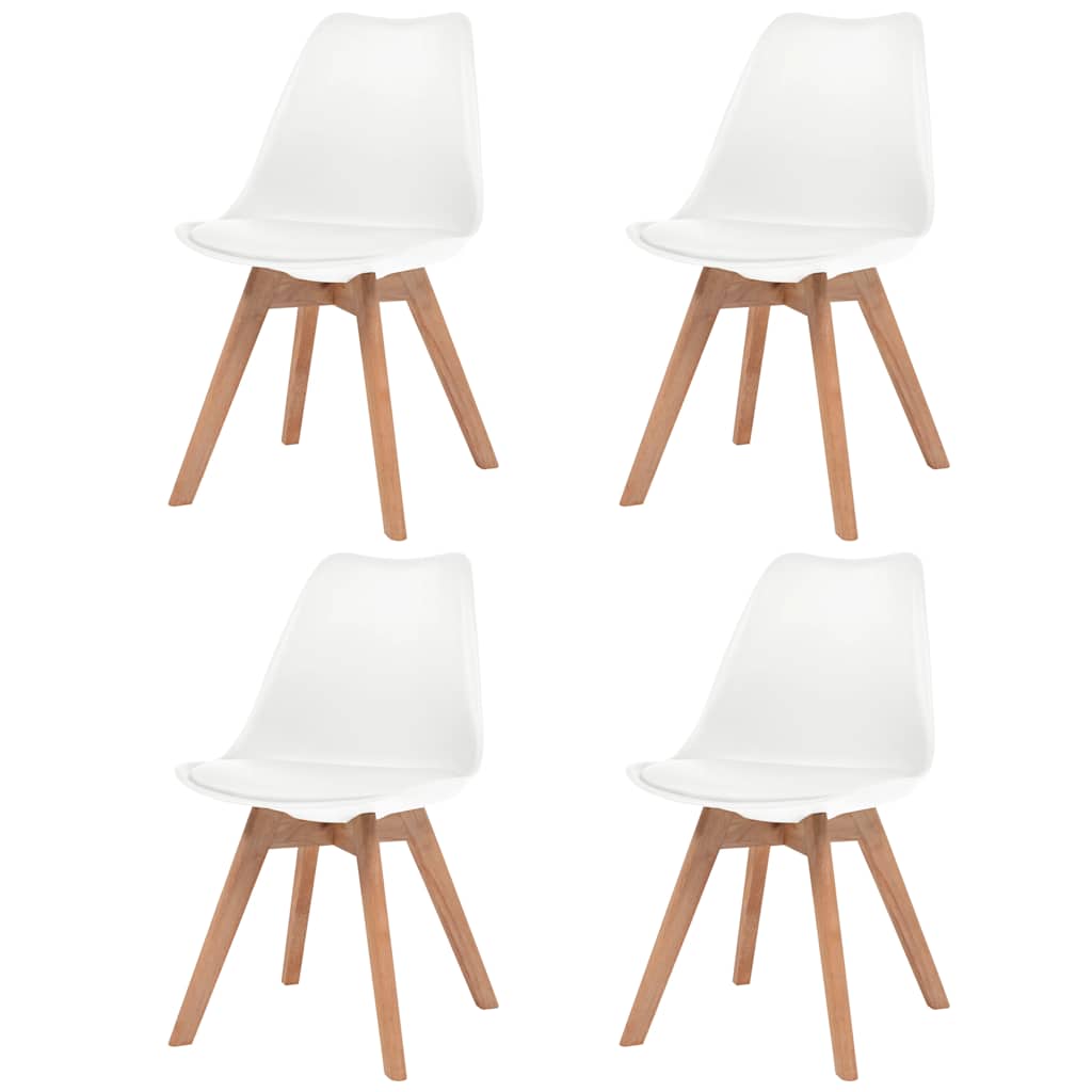 Eetkamerstoelen 4 st kunststof wit