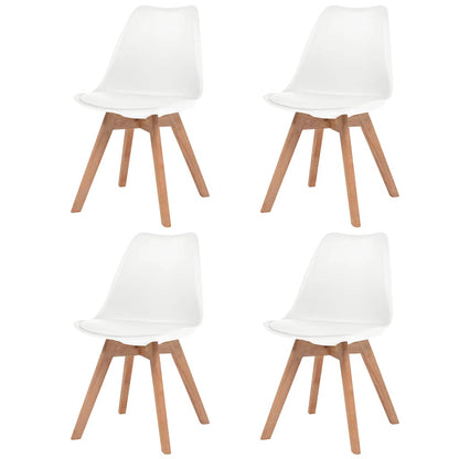 Eetkamerstoelen 4 st kunststof wit