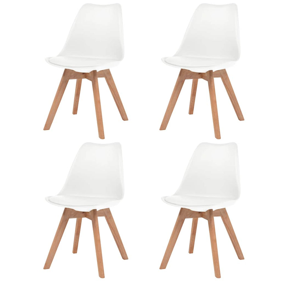 Eetkamerstoelen 4 st kunststof wit