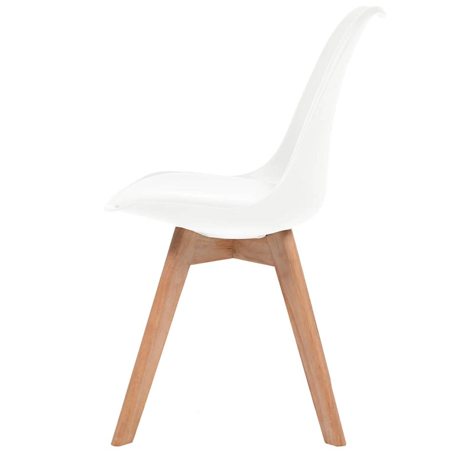 Eetkamerstoelen 4 st kunststof wit