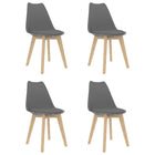 Dining chairs 4 pcs plastic grey