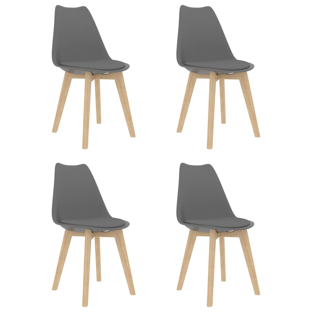 Eetkamerstoelen 4 St Kunststof Grijs