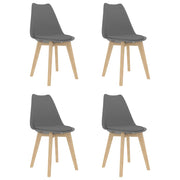 Eetkamerstoelen 4 stuks kunststof grijs