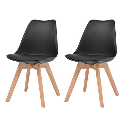 Eetkamerstoelen 2 st kunststof zwart
